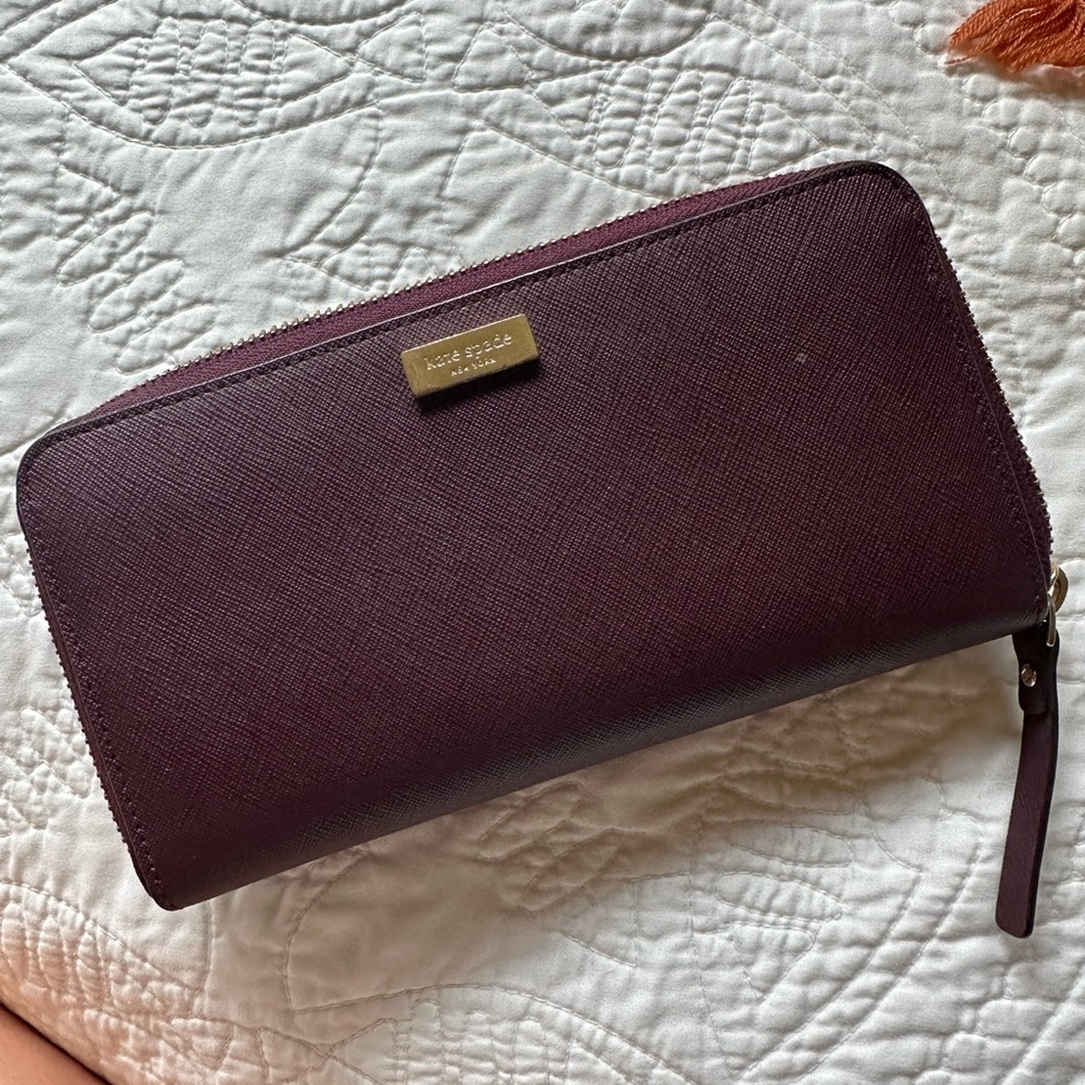 AUTHENTIC Kate Spade Spencer Zip Wallet Deep Plum